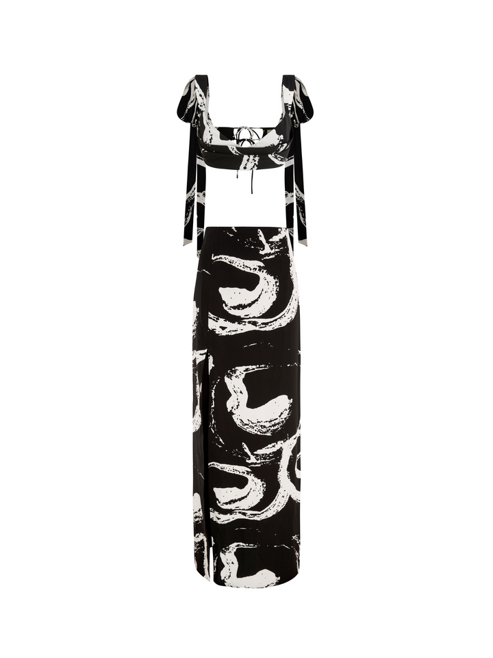 Conjunto de falda larga y bralette "5th Avenue" - Edición negra 