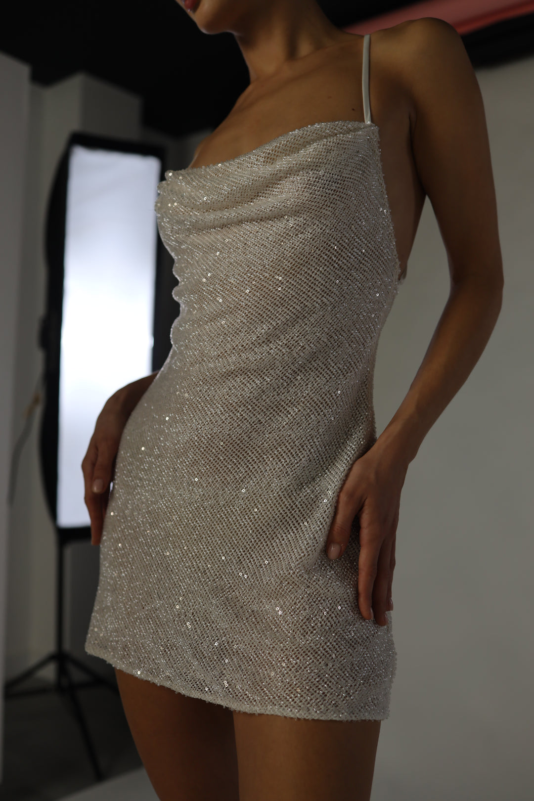 "Diamond Dusk" Mini Dress & Scarf