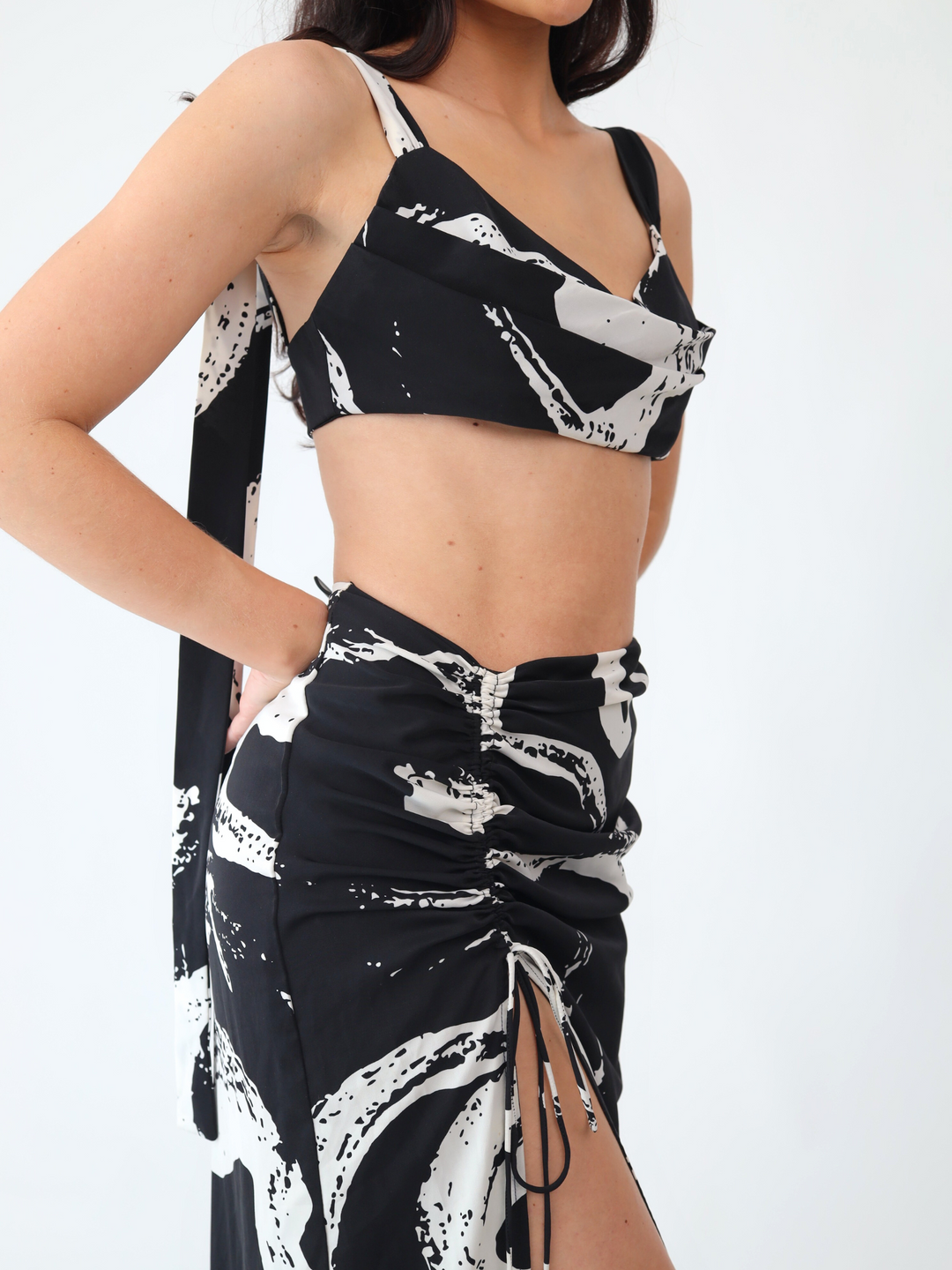 5th Avenue Maxi Skirt Bralet Set Black Edition Millie Modelli