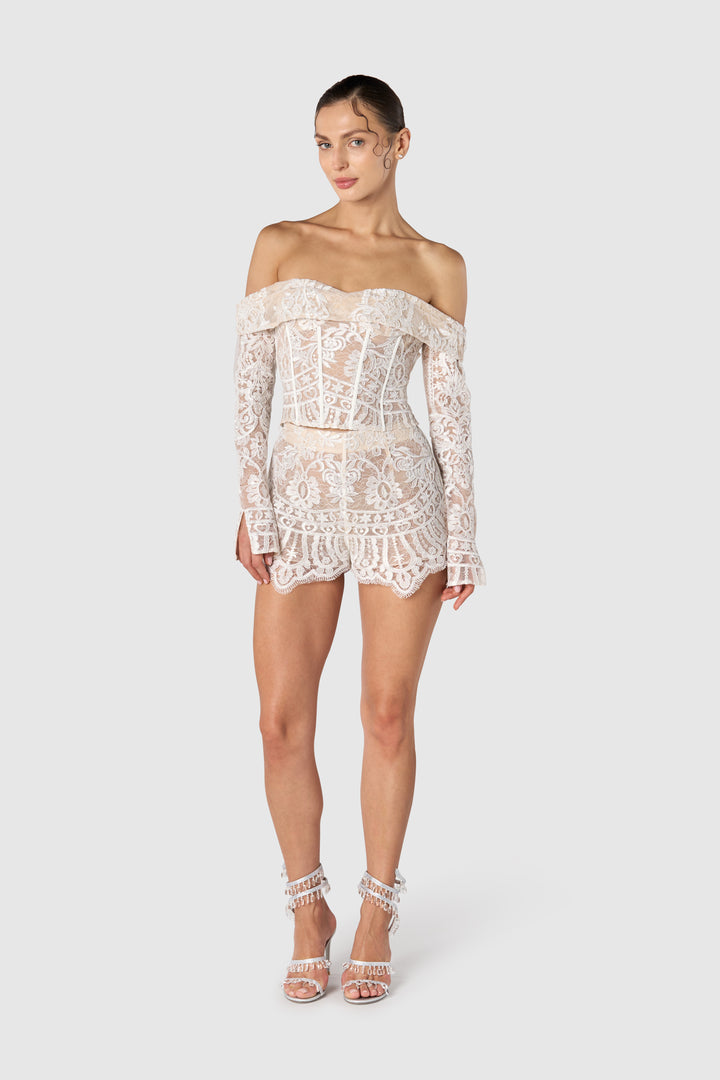 "Godiva" Corset Top, Sleeves & Shorts