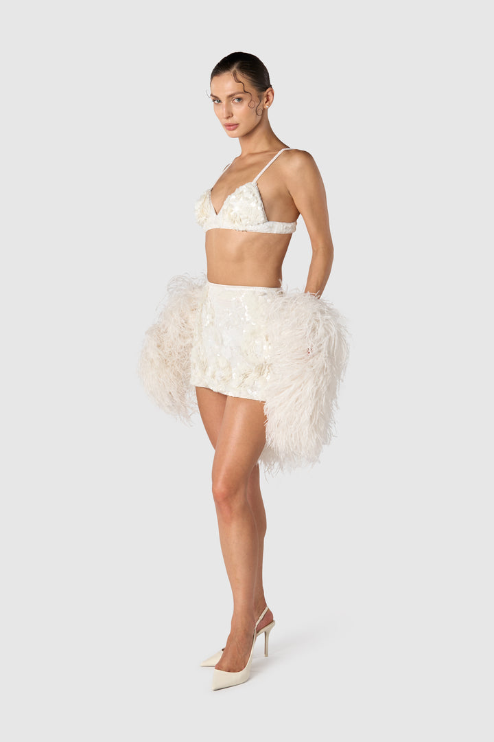 "Mon Chérie" Embellished Bralet & Mini Skirt
