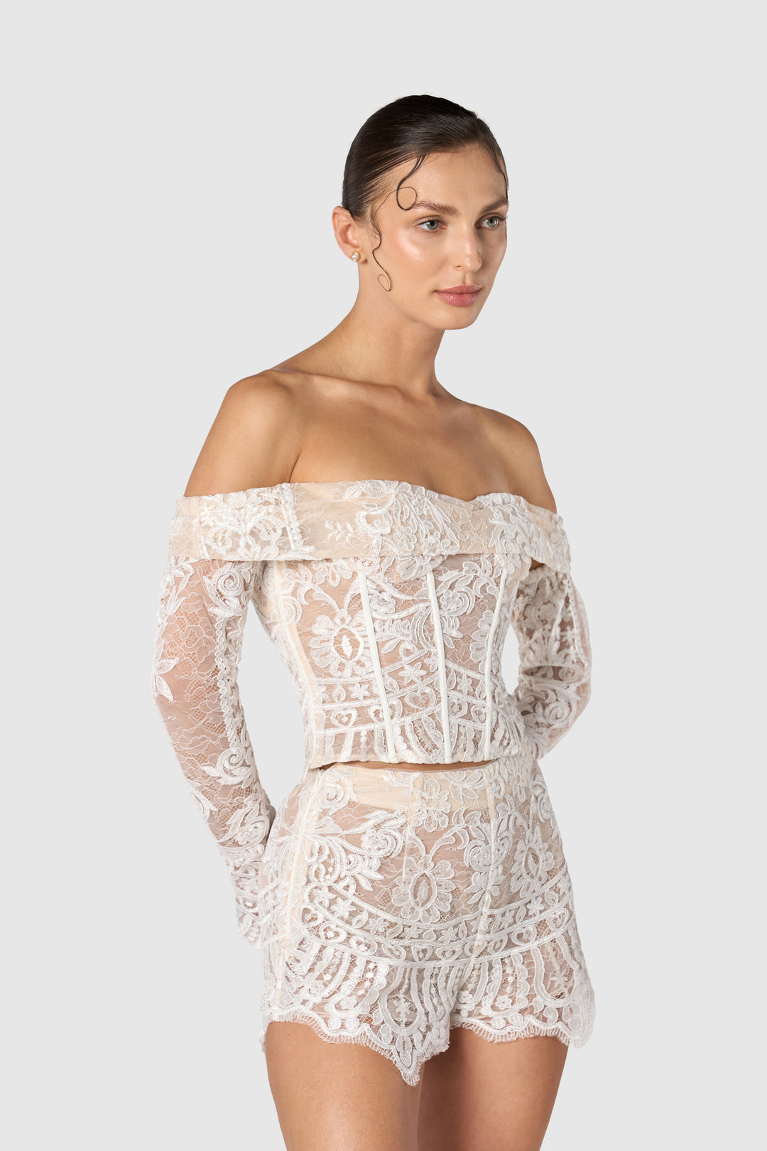 "Godiva" Corset Top, Sleeves & Shorts