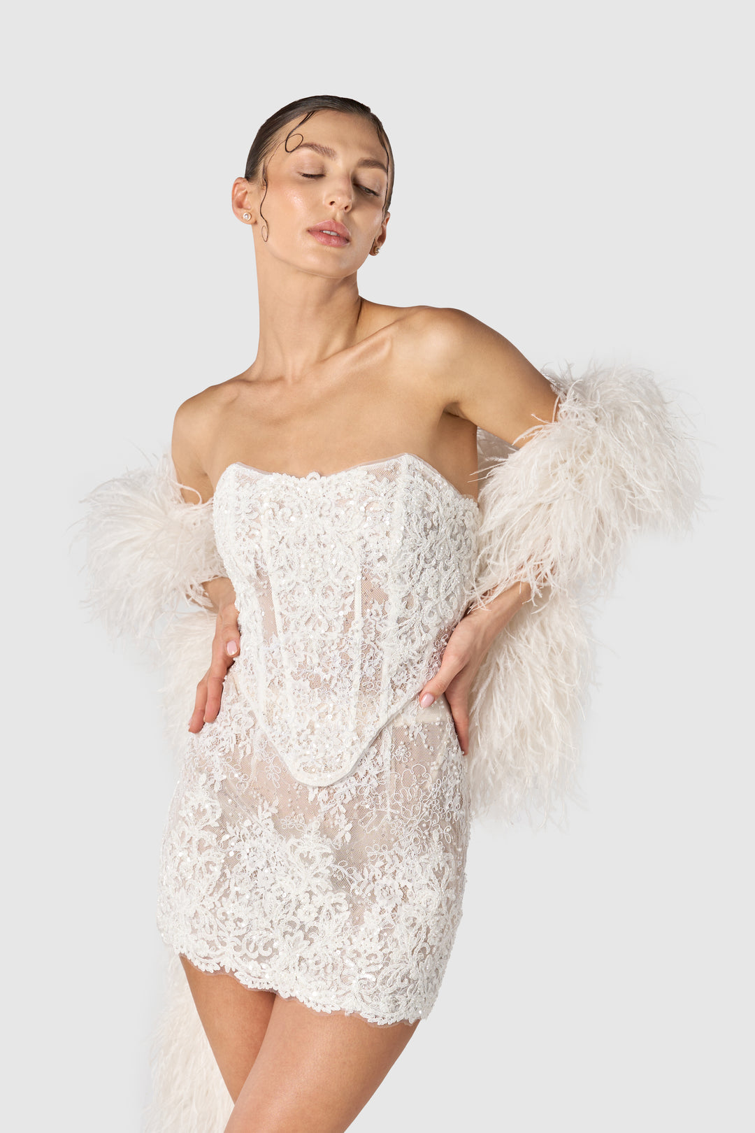 "Twilight Hour" Lace Corset & Skirt