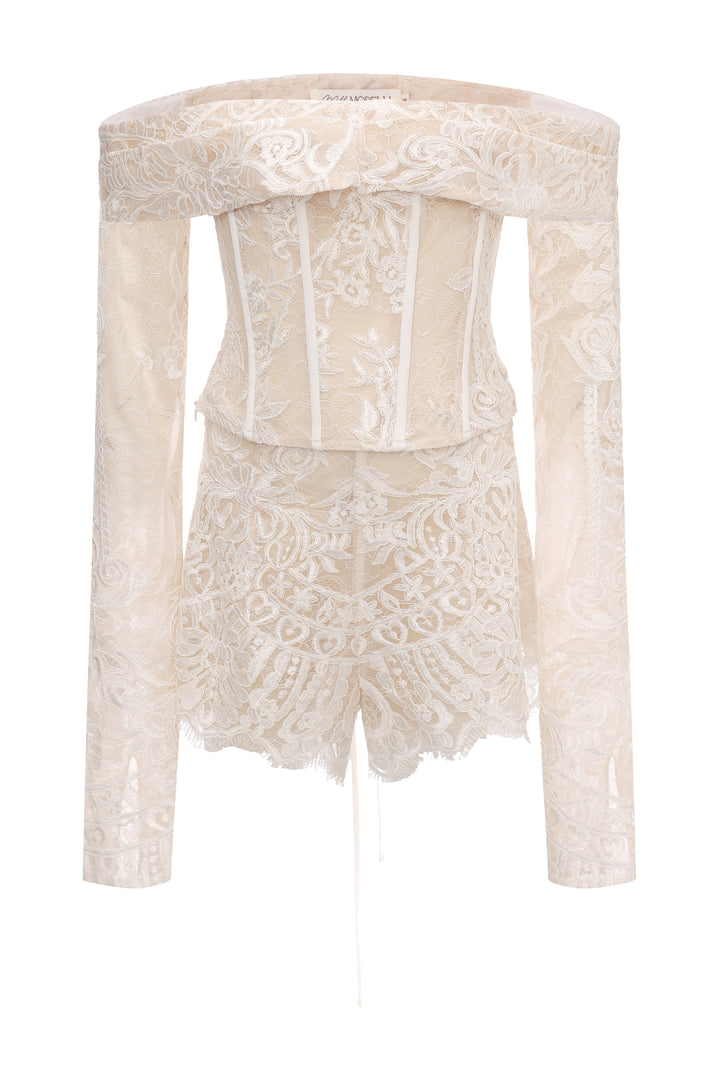"Godiva" Corset Top, Sleeves & Shorts