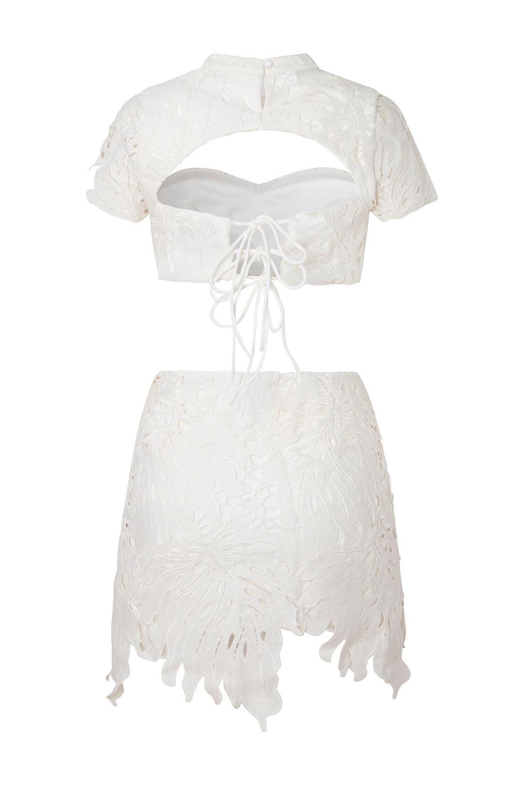 "Gardenia" Skirt, Bandeau and Sleeves 3 Piece Set - White
